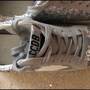 Authentic Golden Goose Silver Glittery Sneakers